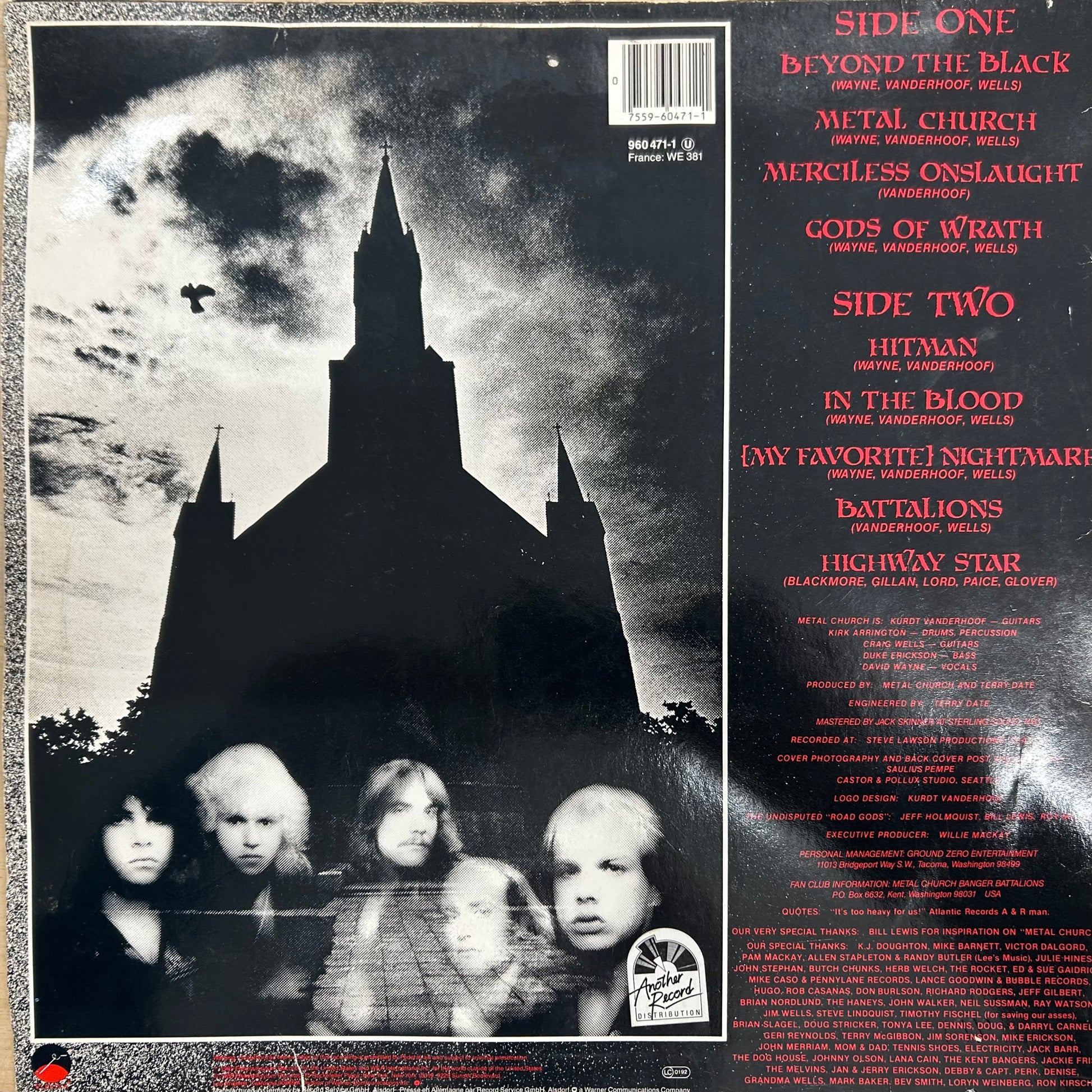 Metal Church – Metal Church  LP  (Rare / Used, VG)