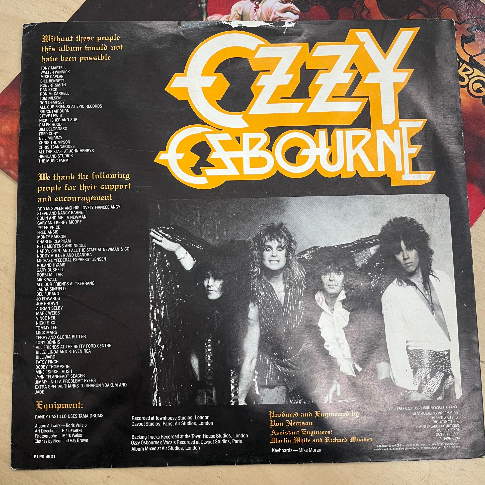 Ozzy Osbourne – The Ultimate Sin LP (Rare / Used, VG)