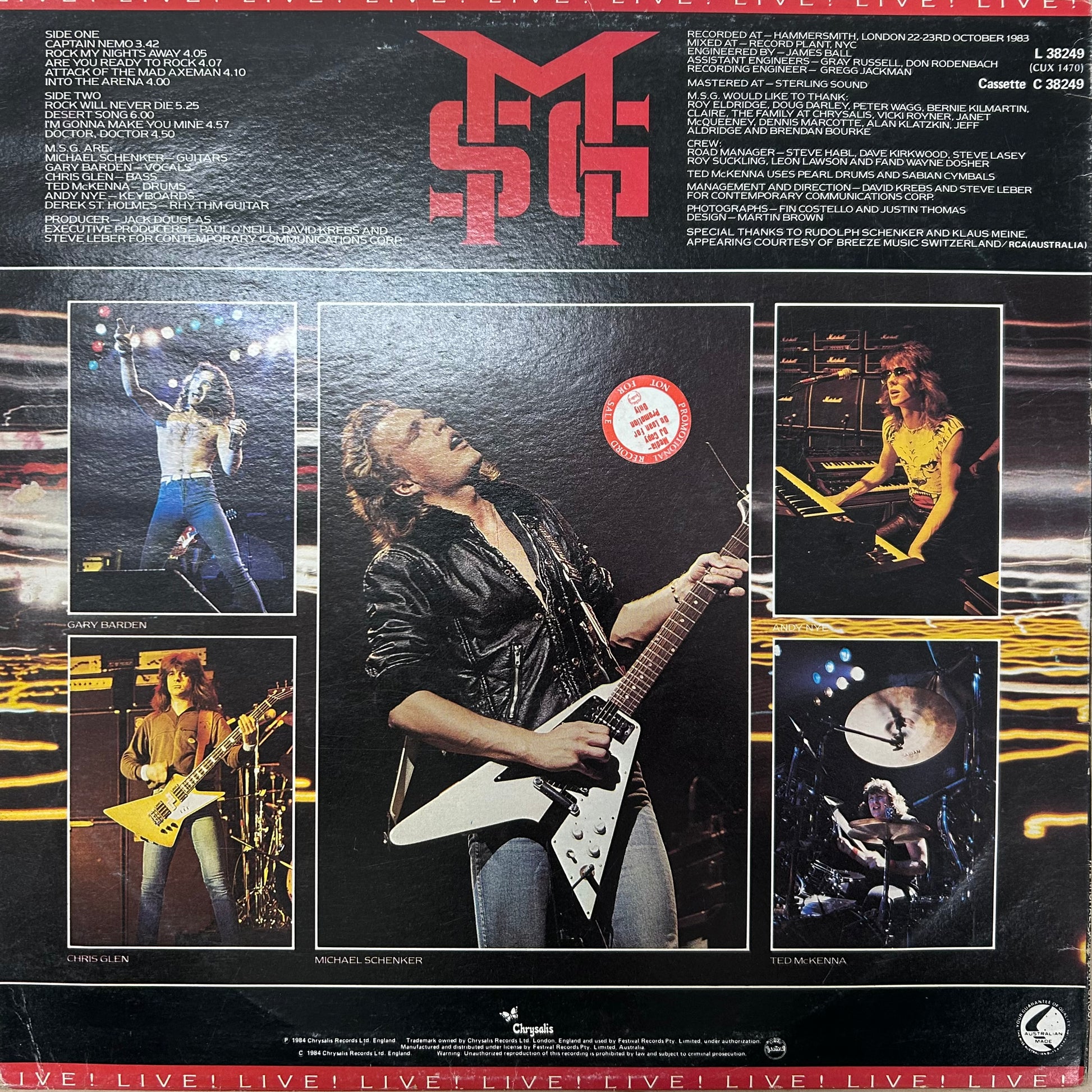 The Michael Schenker Group – Rock Will Never Die LP (Rare / Used, VG+)