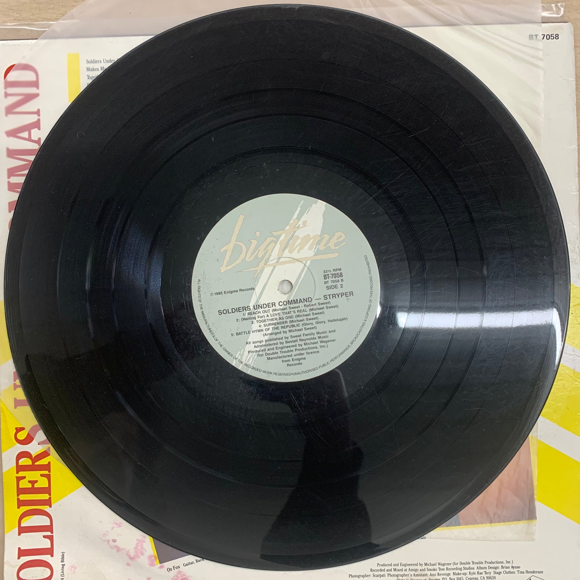 Stryper  – Soldiers Under Command LP (Rare / Used, VG+)