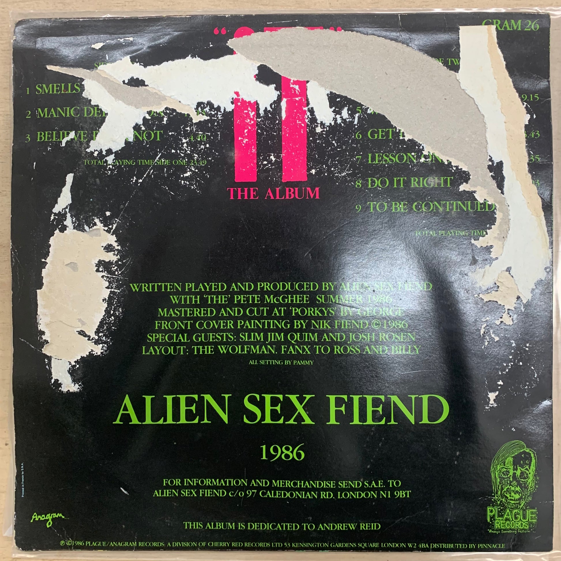 Alien Sex Fiend – "It" The Album LP (Rare / Used, G+)