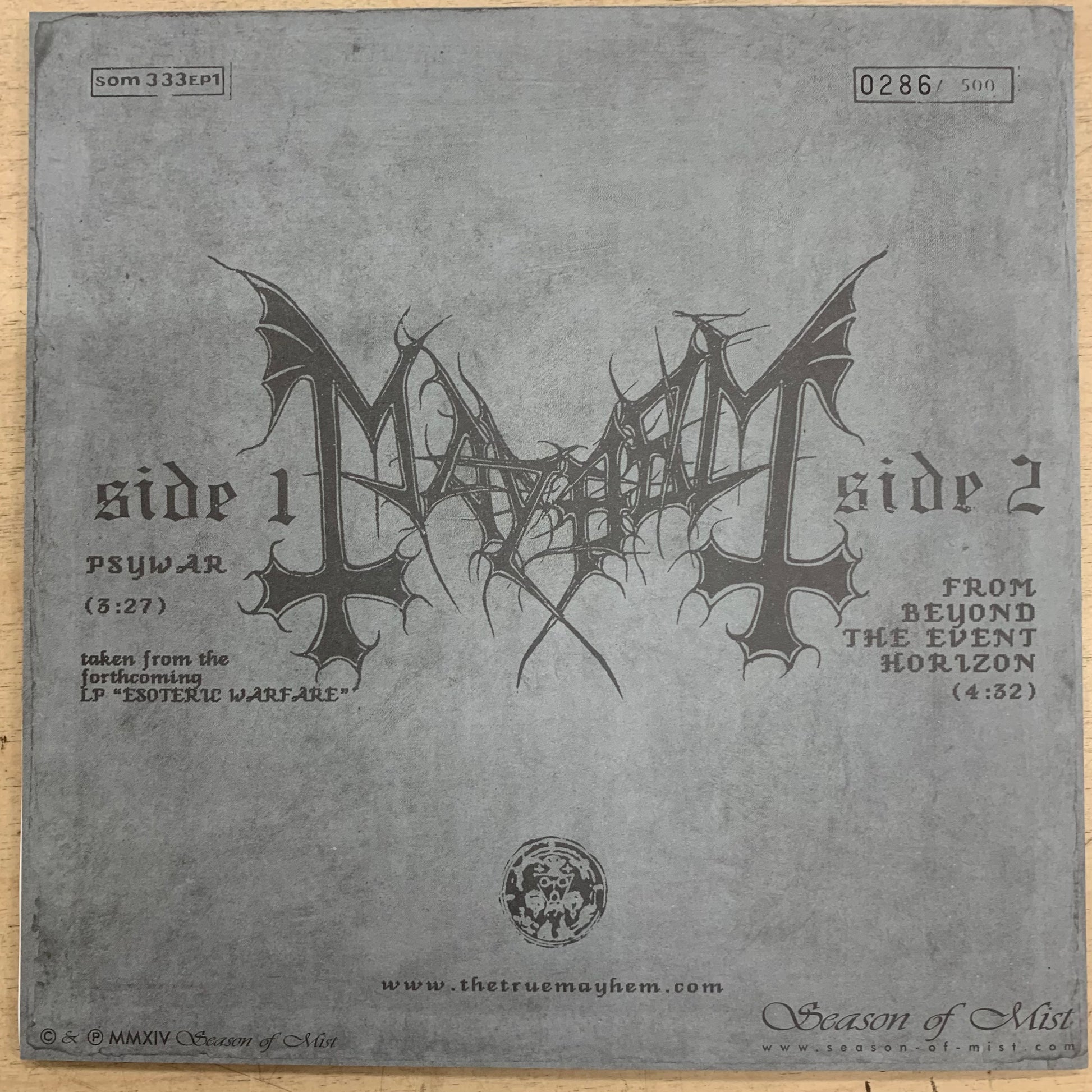 Mayhem – Psywar 7" (Rare / Used, VG+)