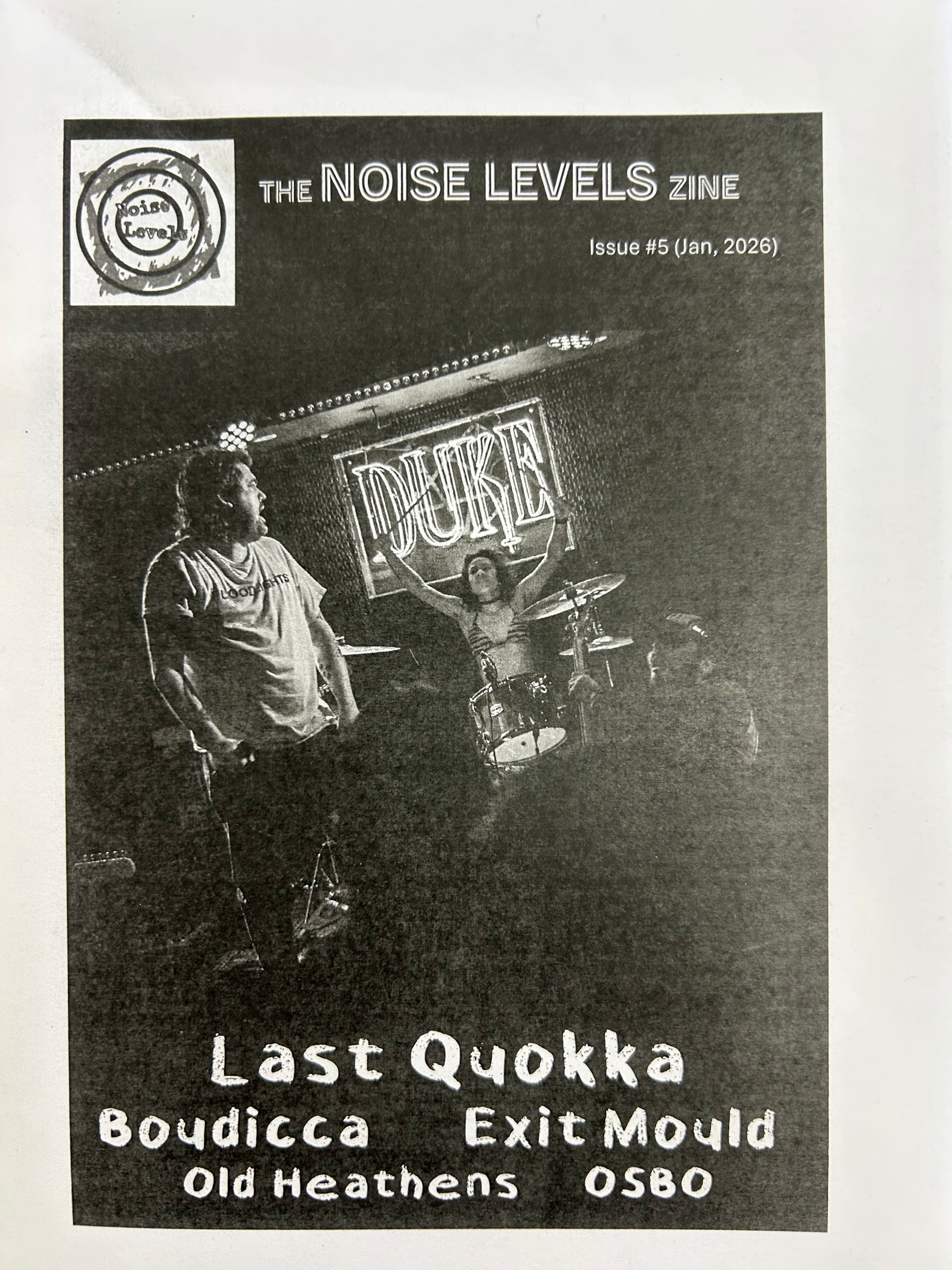 Noise Levels Zine, Issue #5 (Jan, 2026) BK/Zine