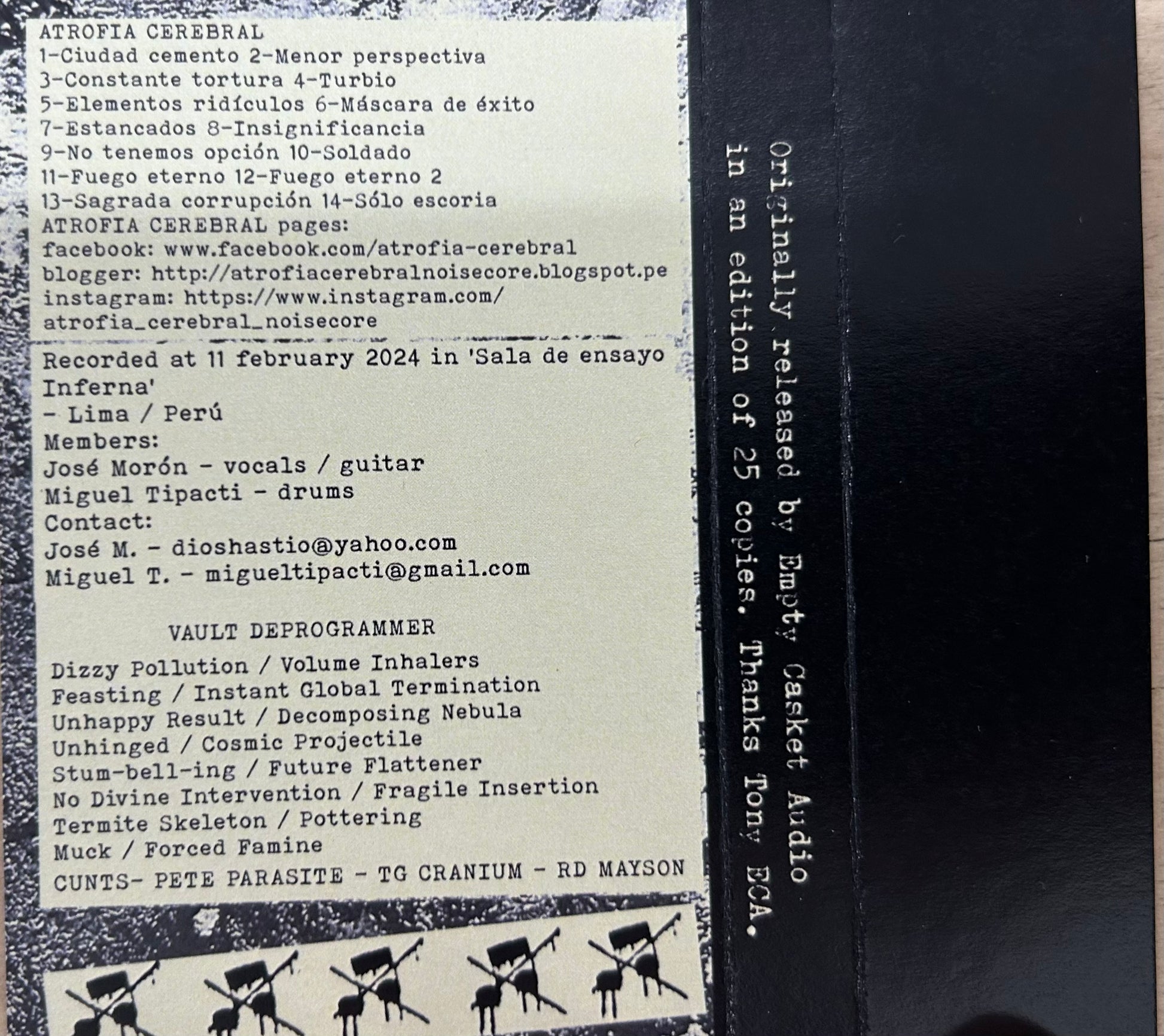 Atrofia Cerebral / Vault Deprogrammer – S/T Split MC