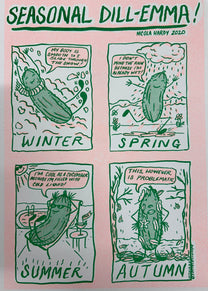 Seasonal Dill-emma, A4 Riso Art Print