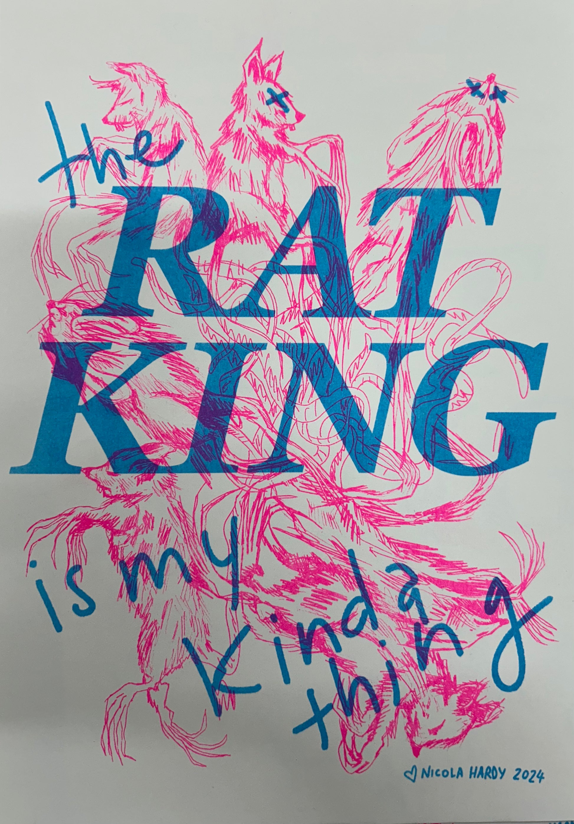 Rat King, A4 Riso Art Print
