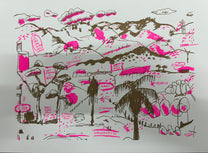 Train Landscape, A4 Riso Art Print