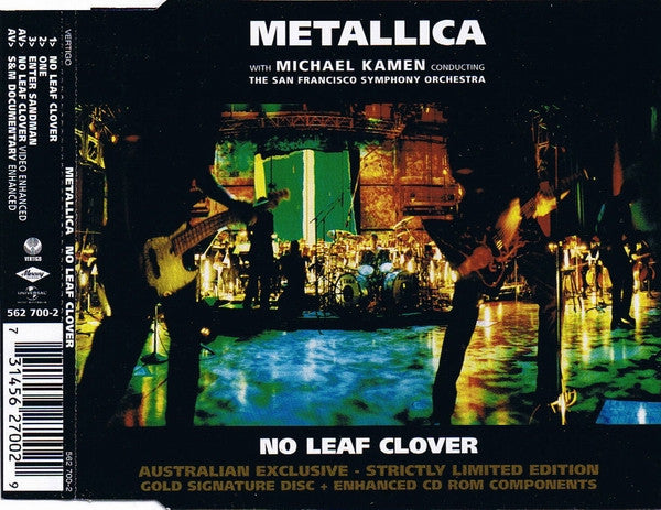 Metallica (With Michael Kamen Conducting The San Francisco Symphony Orchestra) – – No Leaf Clover CD (Rare / Used, NM)