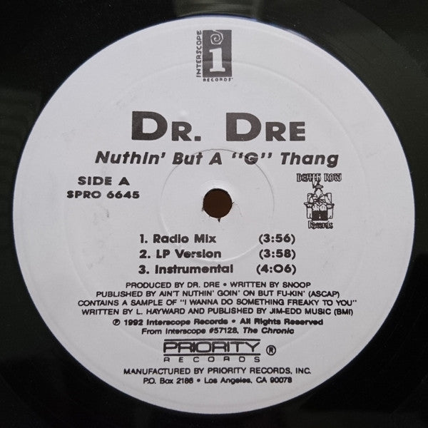 Dr Dre – Nuthing But A G Thing 12" MLP (Rare / Used, VG)