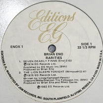 Brian Eno – Rarities LP (Rare / Used, NM)