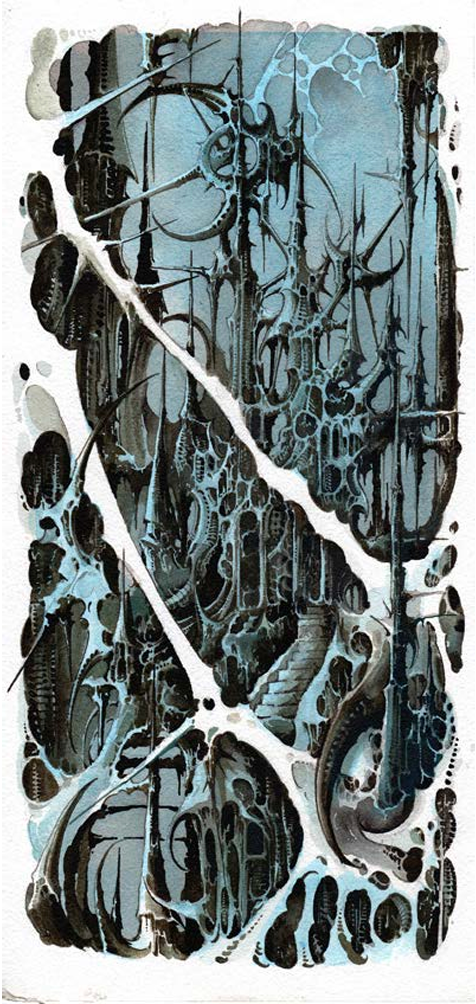 Tarek Dem, Scimitar 23, 170 x 360mm, Original Artwork