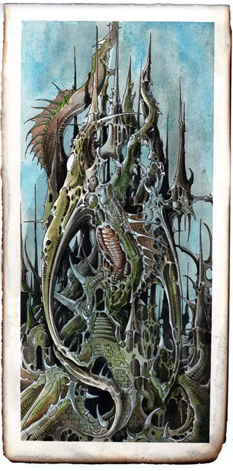 Tarek Dem, Scimitar 27, 190 x 385mm with burnt edges, Original Artwork