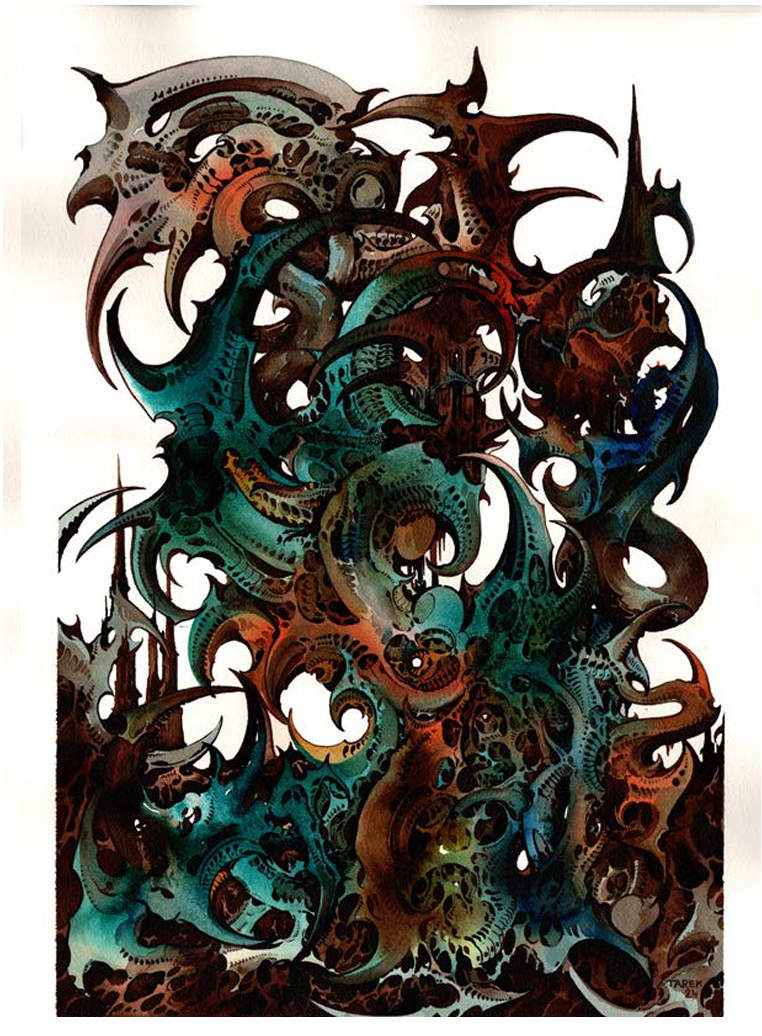 Tarek Dem, Scimitar 38, 360 x 510mm, Original Artwork