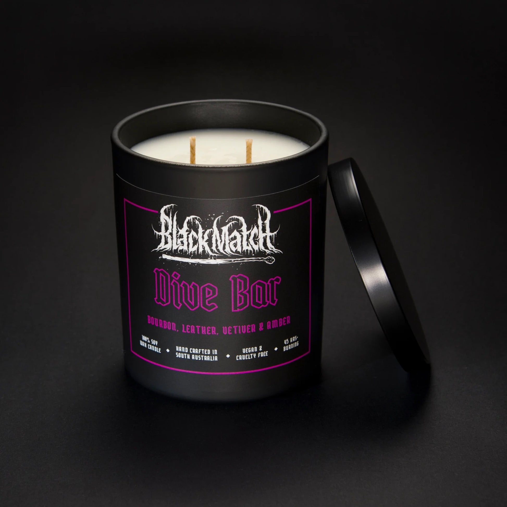 Black Match Candles, &#39;Dive Bar&#39;, 300g Soy Candle