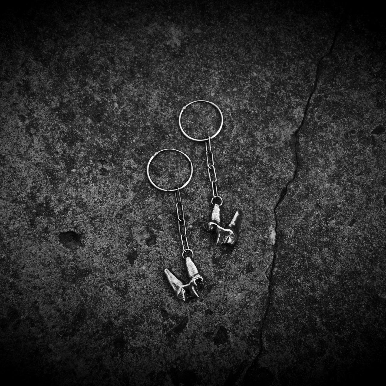 Hex Arcana Jewellery, &#39;Fox Tooth&#39; Chain Earrings