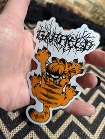 Black Metal Garfield Sticker