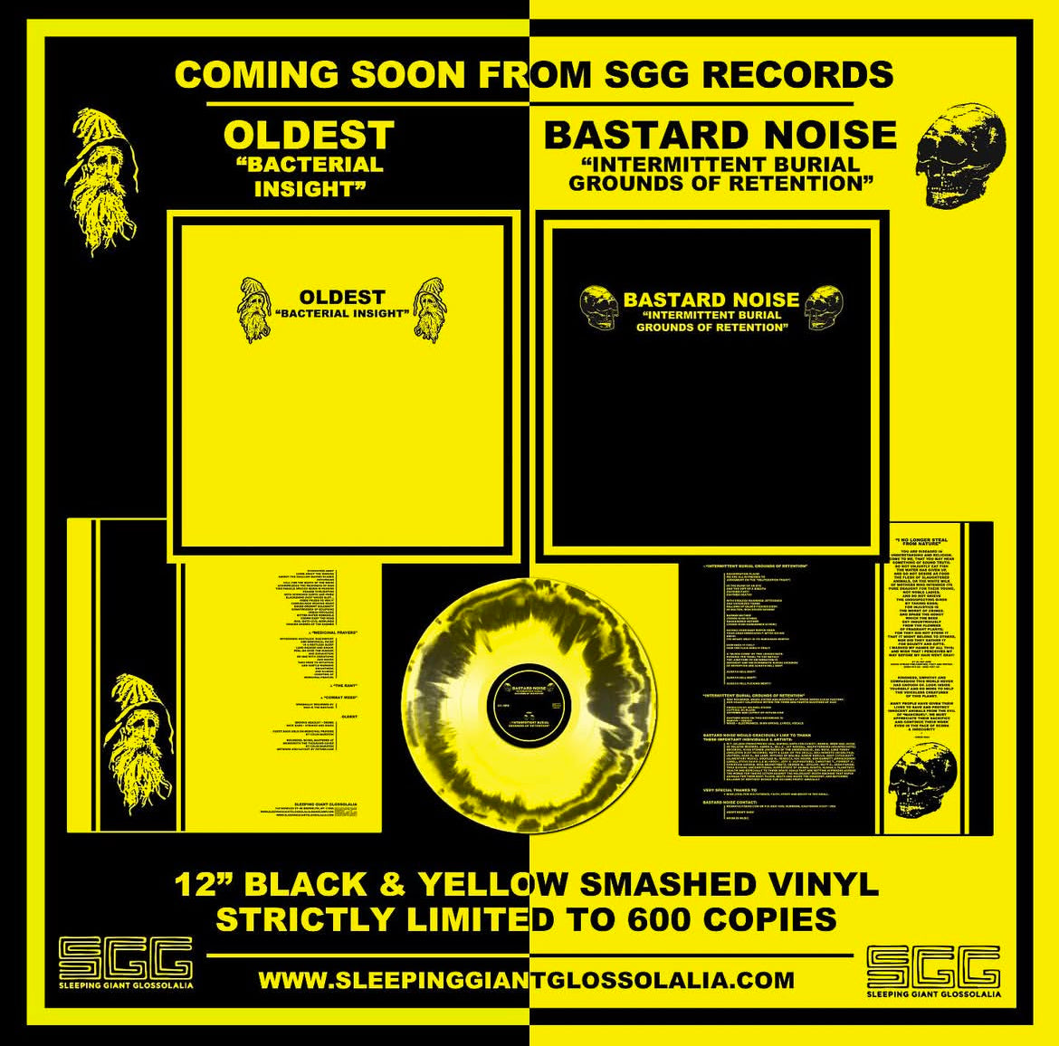 Bastard Noise / Oldest – S/T Split LP