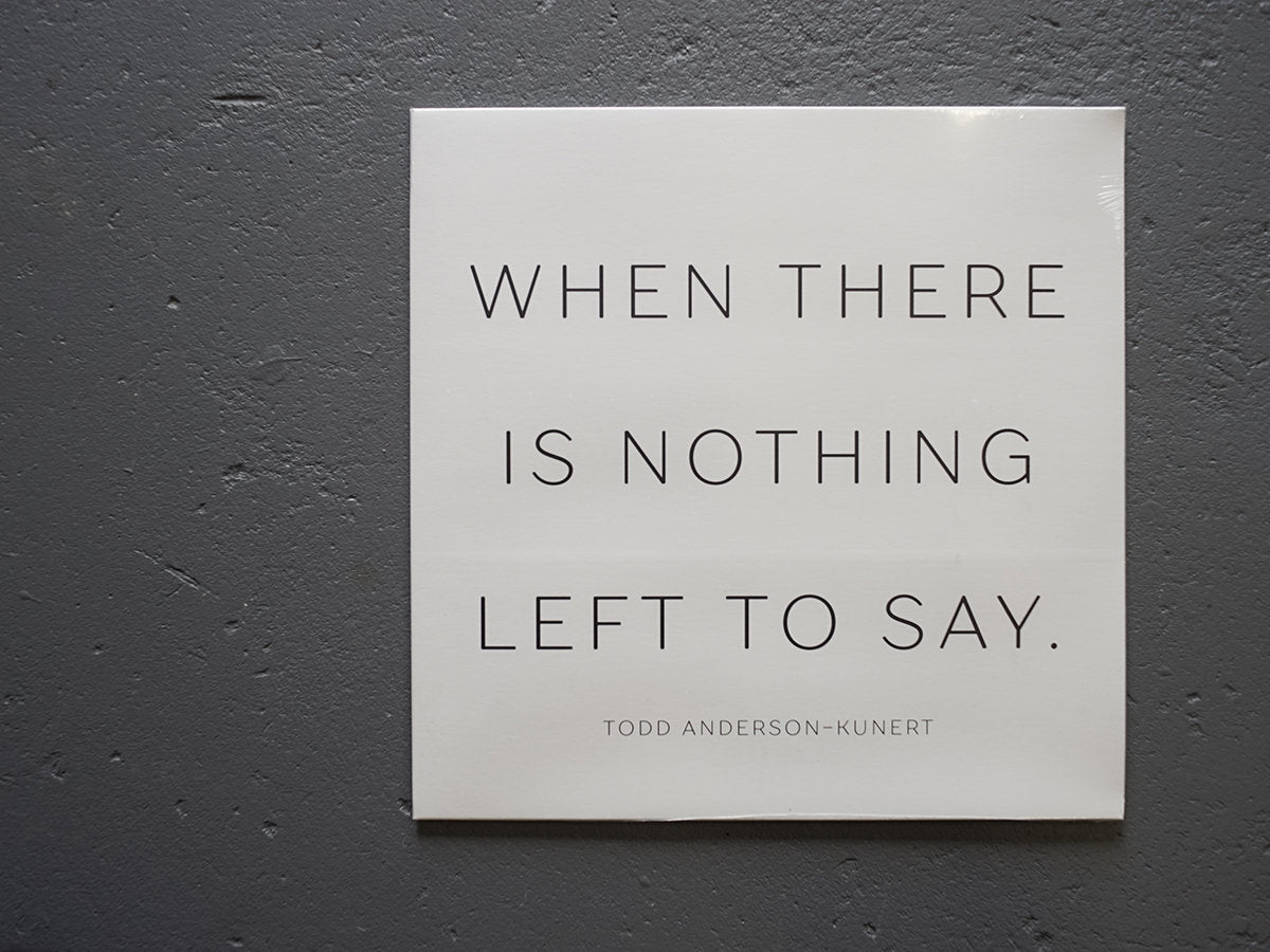 Todd Anderson-Kunert – When There is Nothing Left to Say LP