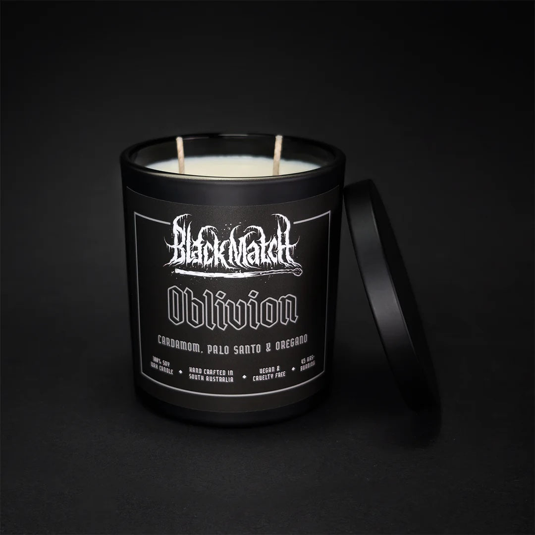 Black Match Candles, &#39;Oblivion&#39;, 300g Soy Candle