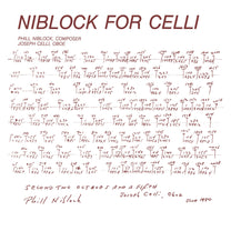 Niblock, Phill – Niblock For Celli / Celli Plays Niblock LP