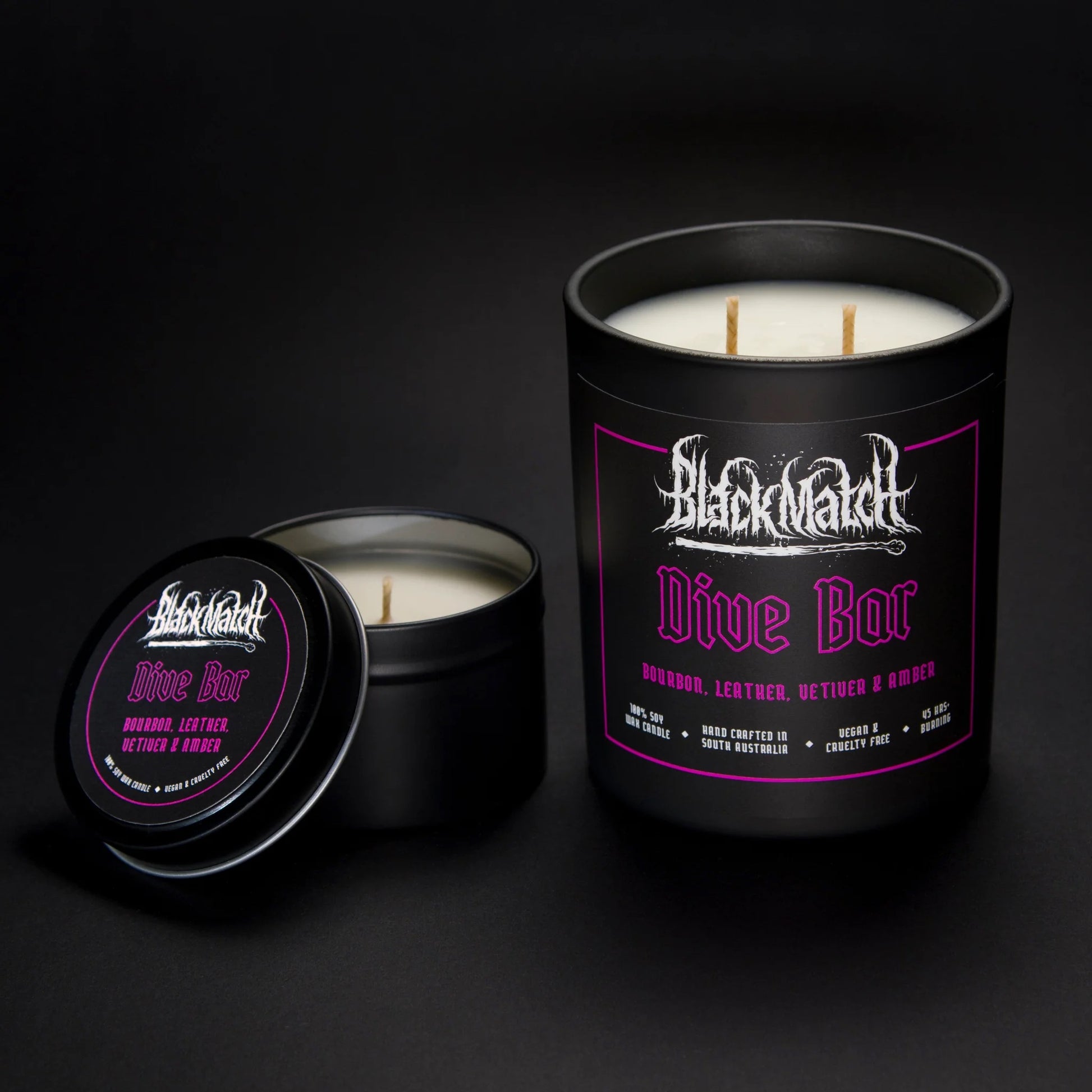 Black Match Candles, &#39;Dive Bar&#39;, 300g Soy Candle