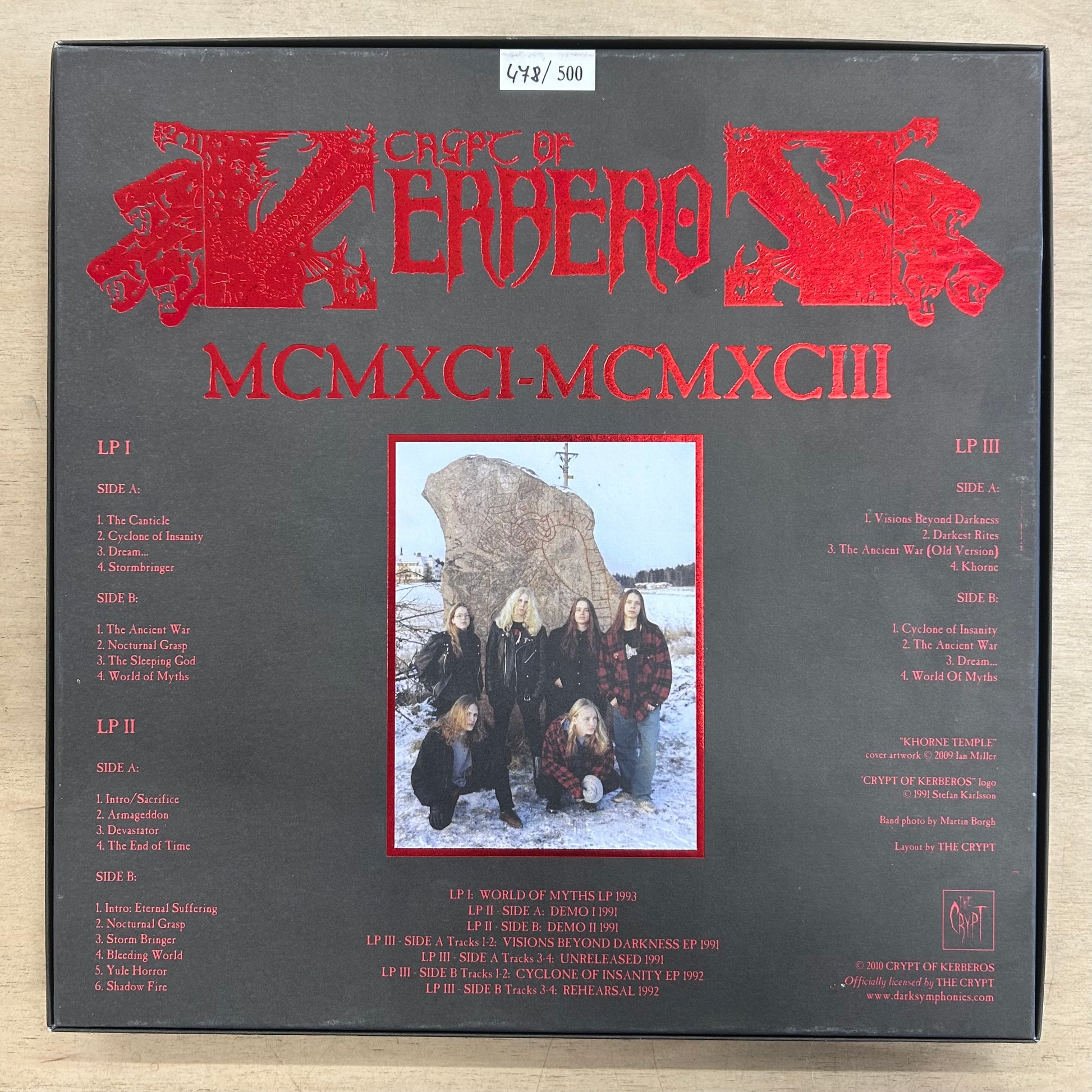 Crypt Of Kerberos ‎– MCMXCI-MCMXCIII 3LP (Rare / Used, M Unplayed)
