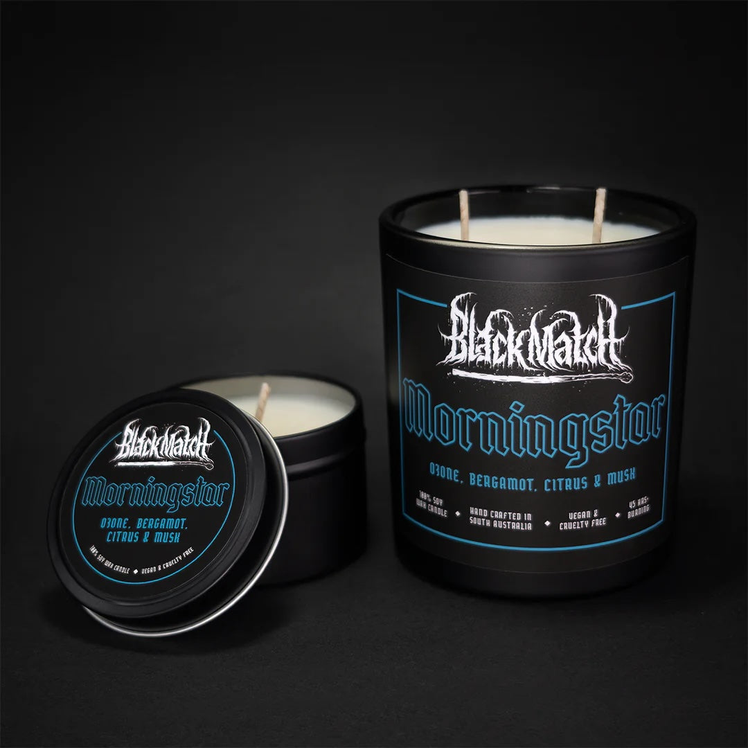 Black Match Candles, &#39;Morningstar&#39;, 300g Soy Candle