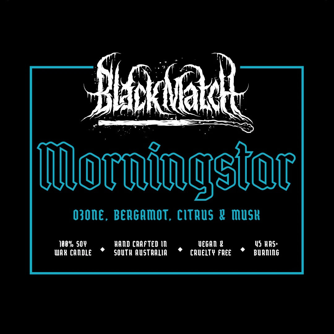 Black Match Candles, &#39;Morningstar&#39;, 300g Soy Candle