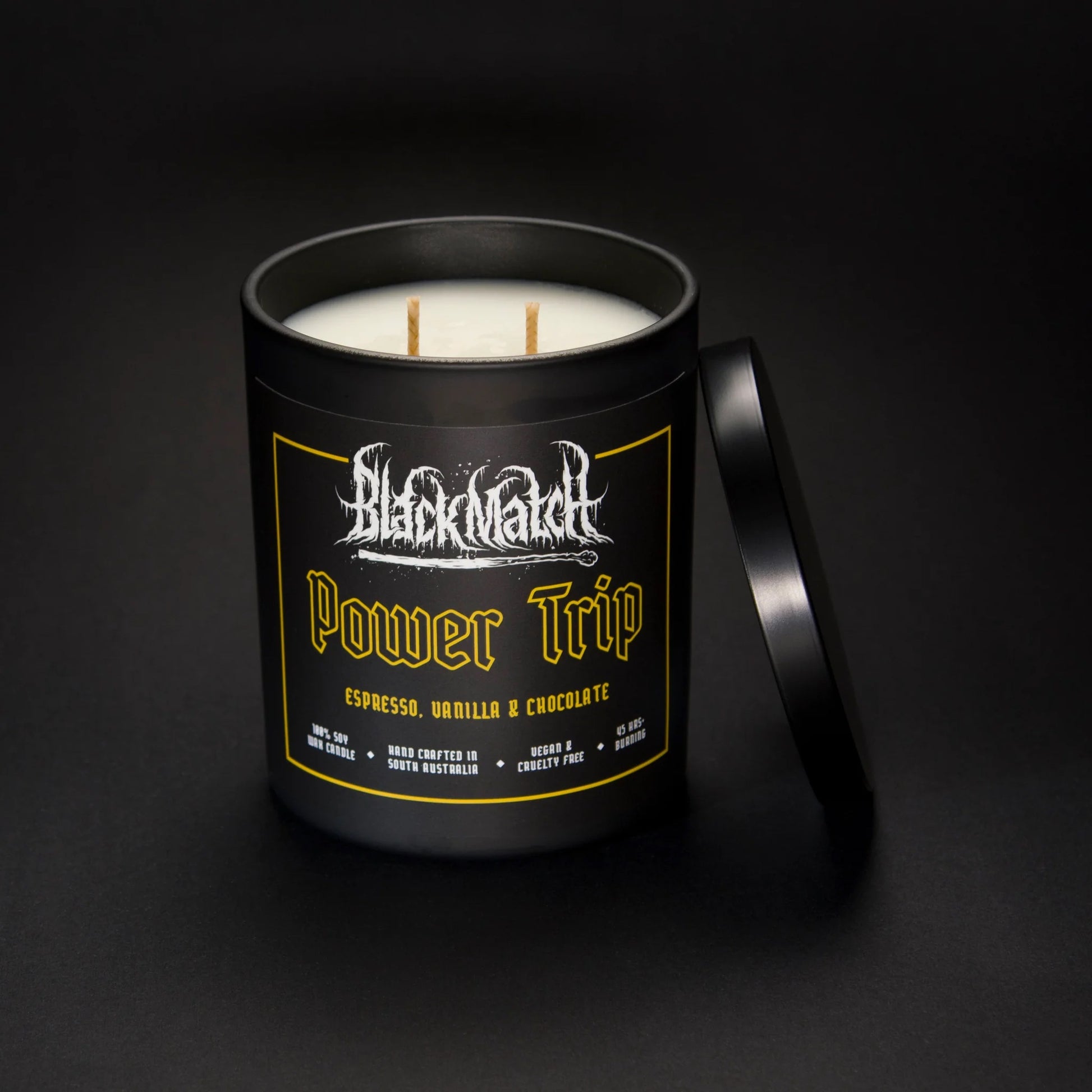 Black Match Candles, &#39;Power Trip&#39;, 300g Soy Candle
